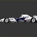 Formula 1 Racing Car With Blue And White Livery And PETRONAS Intel BMW Logos 3d model