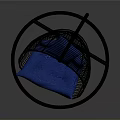 Modern Hanging Chair With Black Metal Frame Mesh Design And Blue Cushion