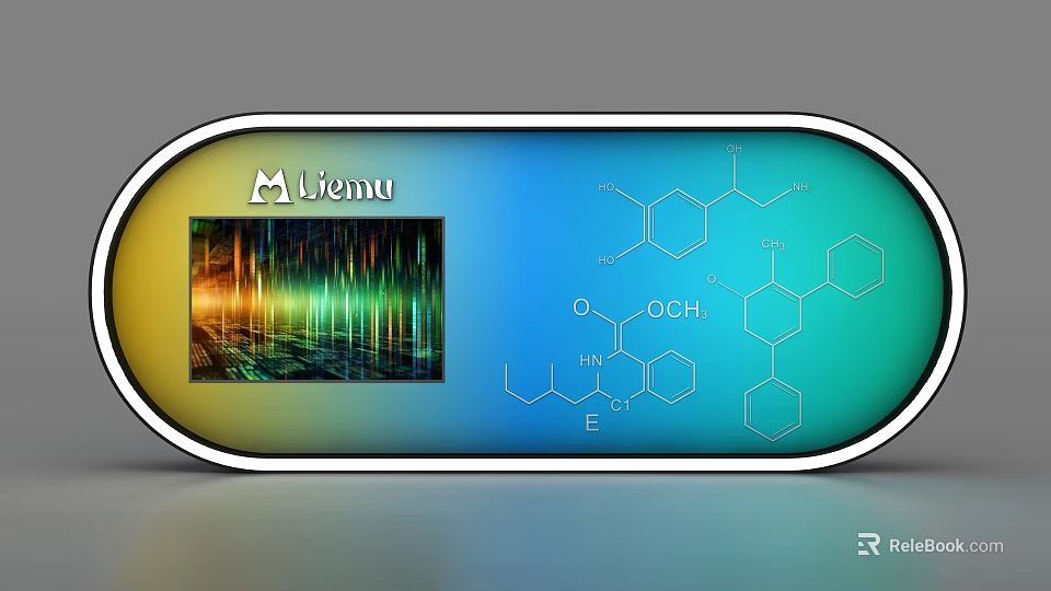 Liemu Commercial Equipment With Display Screen Showing Waveform Data And Chemical Molecular Structure 3d model 
