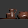Rustic Ceramic Dining Set Including Cup Plate Jug Bowl And Saucer