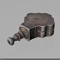 Silver Metal Artifact With Intricate Plant Patterns And Reflective Base Surface