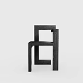 Modern Black Leisure Chair With Geometric Structure And Simple Design