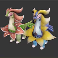 Colorful Flower Shaped Pokemon Figurines With Pink Green Yellow Blue Designs