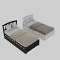 Sturdy Solid Wood Children Bed With Slatted Headboard In Two Different Classic Color Choices