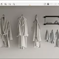 Modern Bathrobe Combination Towel Rack Towel 3d model