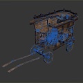 Modern Carriage Ancient Rack Car Rack Car Rack Car Trolley 3d model