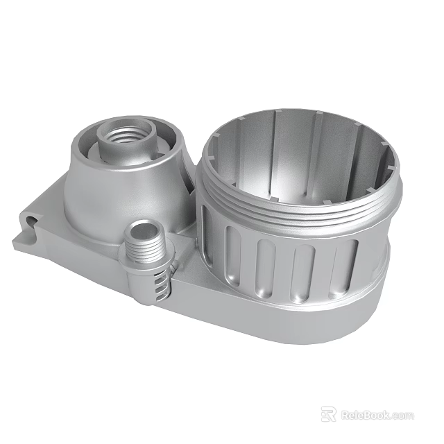 Silver Metal Mechanical Part Structure Presentation 3d model 