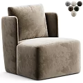 Modern Single Sofa With Soft Linen Upholstery And Comfortable Curved Arms Design