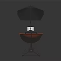 Outdoor Hammock Furniture with Orange Fabric Black Stand and Canopy Cushion