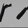 Futuristic Sci Fi Weapon Design With Black Body And Red Accent Details