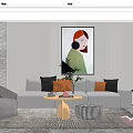 Modern sofa coffee table combination 3d model