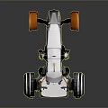 Lunar Exploration Rover Featuring Large Wheels And Orange White Mechanical Structure