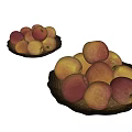 Fresh Ripe Plums in Dark Plates with Reddish Brown and Yellow Skin