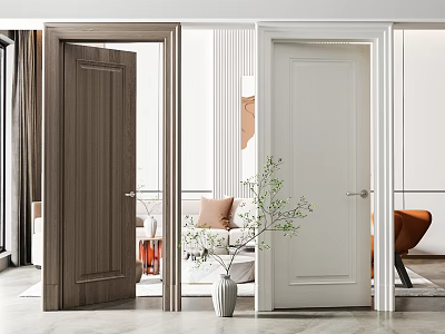 Jane Europe swing door single door combination 3d model