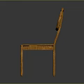 Modern Orange Single Chair With Round Woven Rattan Backrest And Seat Design