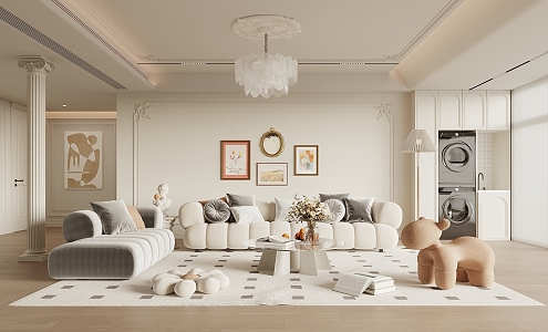 French Living Room 3d model