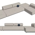 Modern corner sofa multiplayer sofa 3d model