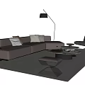 Modern Italian Sofa Coffee Table Combination Leather Sofa Living Room Sofa Multi-Person Sofa Single-Person Sofa Acrylic Stool Ornaments Floor Lamp Side Corner Sand 3d model