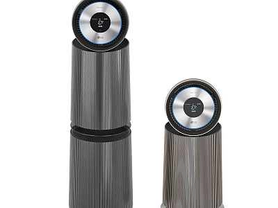 Cylindrical Daily Appliances With Digital Display And Striped Design In Large Small Sizes 3d model