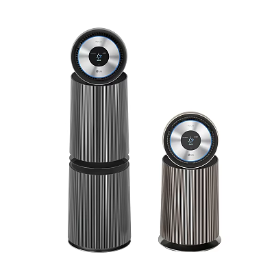 Cylindrical Daily Appliances With Digital Display And Striped Design In Large Small Sizes 3d model