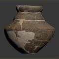 Traditional Ancient Pottery Sculpture Featuring Detailed Carved Patterns And Cracked Texture