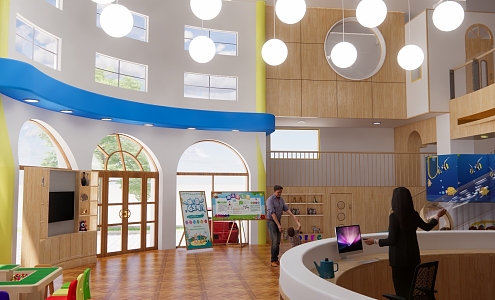 Modern Kindergarten Interior 3d model