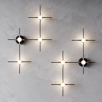 Creative wall lamp minimalist wall lamp cross wall lamp 3d model