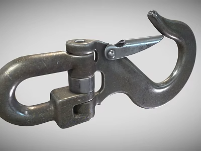 Heavy Duty Industrial Metal Hook With Closed Shackle Safety Lock Design 3d model