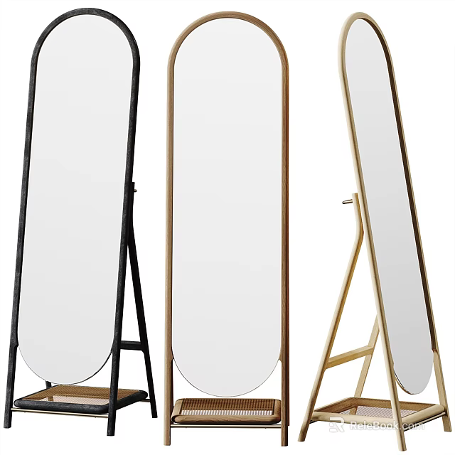 Modern Full Length Mirrors with Three Colors Stand Design for Home Decor 3d model 