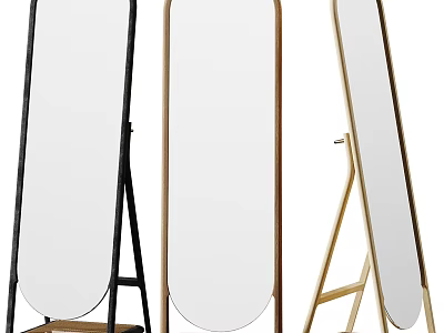 Modern Full Length Mirrors with Three Colors Stand Design for Home Decor 3d model
