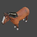 Brown Game Character Horse With Black Mane White Face And White Hooves