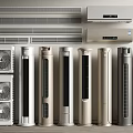 Various Modern Air Conditioners And Fans With Wall Mounted Floor Standing Designs For Home Use