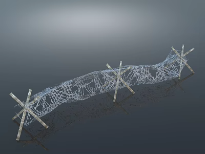 Modern Construction Component With Cross Supports And Net Like Structure 3d model
