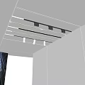Modern Ceiling Downlights and Spotlights with Sleek Linear Design for Interior Lighting Installation 3d model
