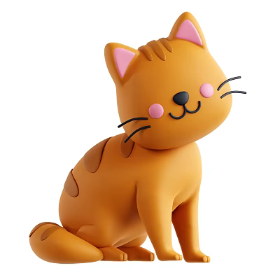 Cute Orange Reptile Stuffed Toy With Pink Cheeks And Smiling Expression 3d model