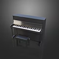 Elegant Black Upright Piano With Matching Stool And Modern Glossy Finish