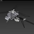 Advanced Helicopter Design With Black Rotors Golden Components And Mounted Gear