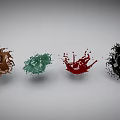 Colorful Garden Ornaments With Brown Green Red And Black Splash Patterns