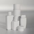 Modern Daily Cleaning Product Bottles With White Transparent Design And Golden Lids