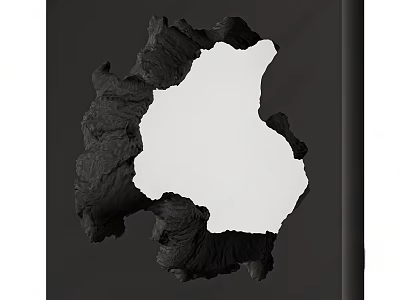 Irregular Shaped Mirror With White Reflective Surface On Black Background 3d model