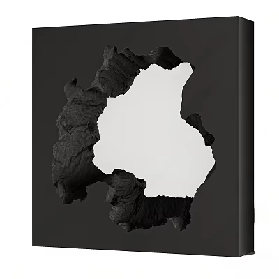 Irregular Shaped Mirror With White Reflective Surface On Black Background 3d model