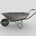 Small cart soil cart construction site small cart single-wheeled cart cart single-wheeled cart low face number low model simple model game video level super realistic 3d model