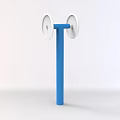 Outdoor Sports Fitness Equipment Featuring Blue Pole And White Circular Plates