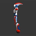 Red White Blue Humanoid Robot Models Front And Back View Mechanical Design 3d model