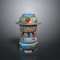 Intricate Chinese Traditional Sculpture Carving With Multi Layered Structure Colorful Patterns And Animal Supports