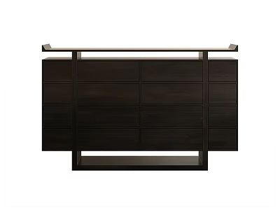 Modern Dark Wood Entryway Console Cabinet With Drawers Doors Sleek Structure and Entry Decor 3d model