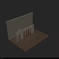 Modern Wooden Folding Doors with Glass Panels in Interior Room Design