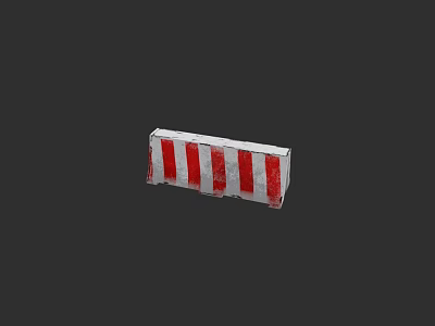 Sturdy Red and White Striped Traffic Barrier for Safety and Road Control 3d model