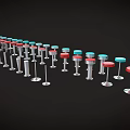 Red Blue White Bar Stools With Metal Base For Kitchen Counter