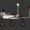 Mars Exploration Rover With Scientific Instruments Mechanical Arm And Large Wheels 3d model